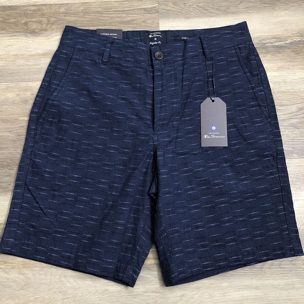 Ben Sherman Mens Shorts Color Navy Blazer Sz 30W inseam 8" NWT retail $89 Chino